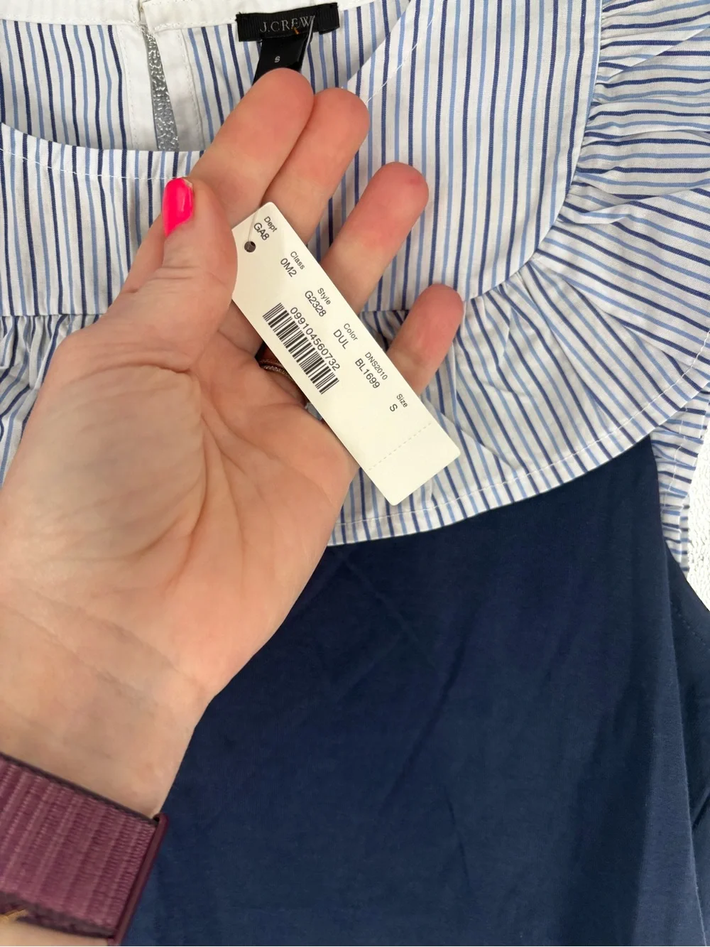 NWT J. Crew Flutter Sleeve Mixed Media Blouse